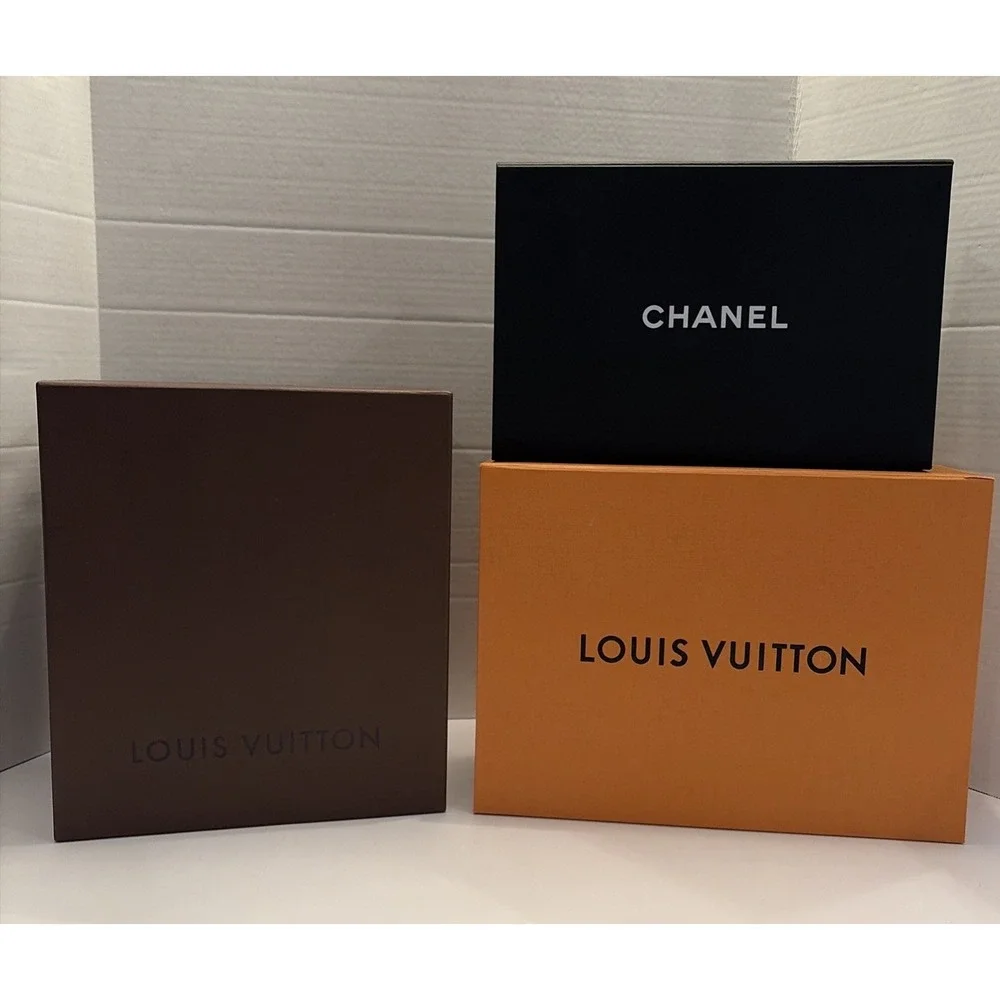 Lot 3 Authentic Designer Empty Gift Boxes Louis Vuitton x2 Chanel x1